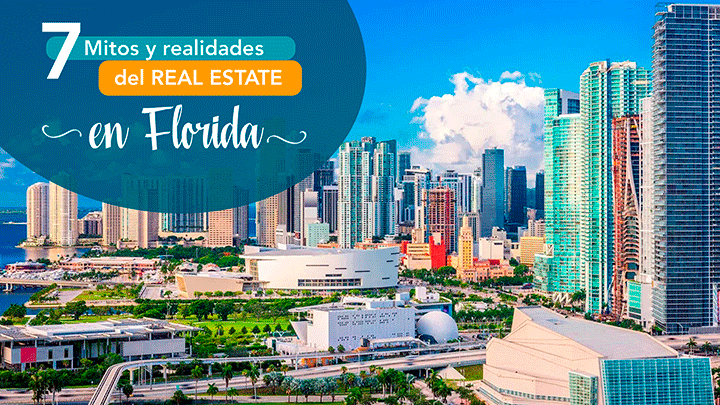 Skyline de Miami con vegetacion - 7 mitos y realidades del real estate en Florida