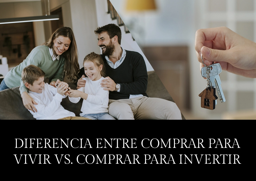 Familia feliz en sofa con llaves de casa - diferencia entre comprar para vivir vs invertir en Miami