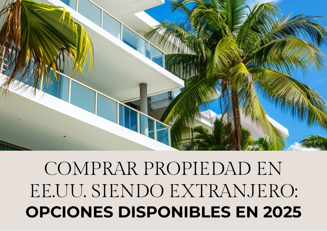 Edificio residencial moderno con palmeras en Miami - opciones para extranjeros que desean comprar propiedad en EE.UU.