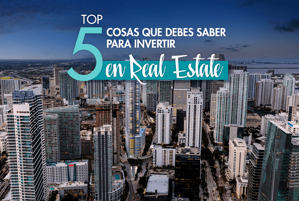 Vista aerea del skyline de Miami representando las principales cosas que saber para invertir en real estate