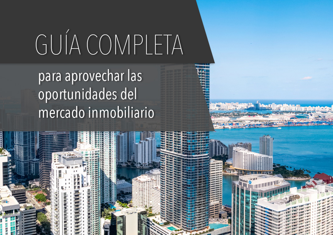 Vista aerea del skyline de Miami con bahia - guia completa para aprovechar oportunidades del mercado inmobiliario