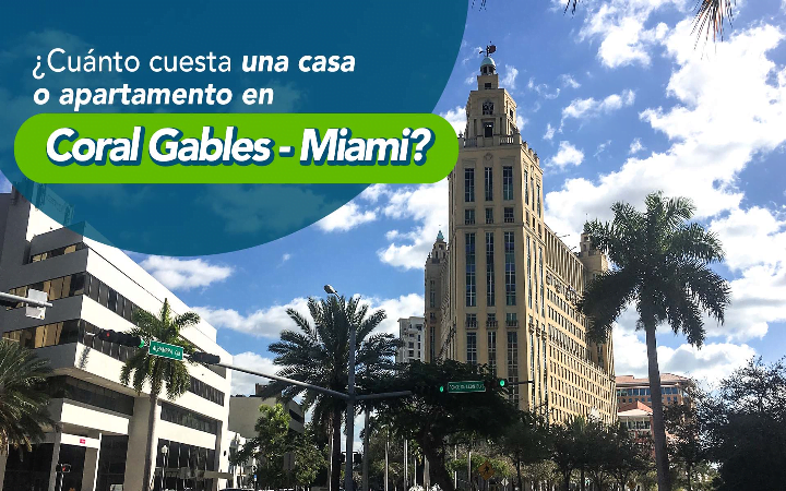Edificio emblematico de Coral Gables Miami con palmeras - precios de casas y apartamentos en Coral Gables