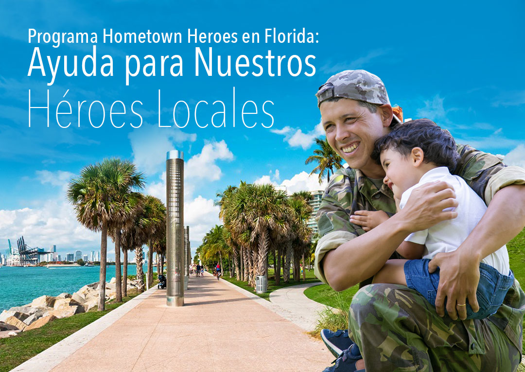 Militar con su hijo en paseo maritimo de Miami - programa Hometown Heroes Florida ayuda a heroes locales