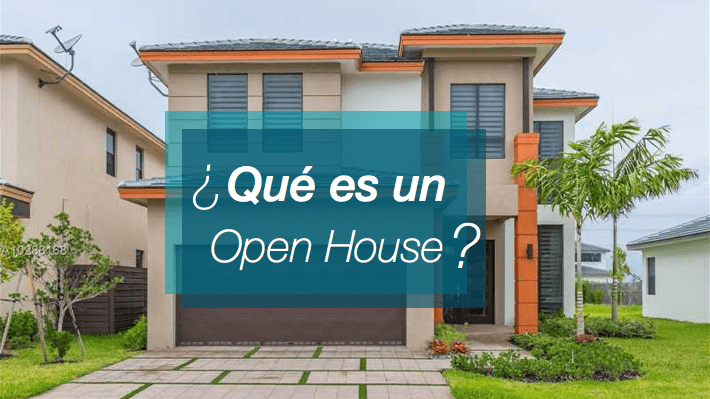 Casa moderna de dos pisos con detalles naranja en Miami representando el concepto de Open House en ventas inmobiliarias