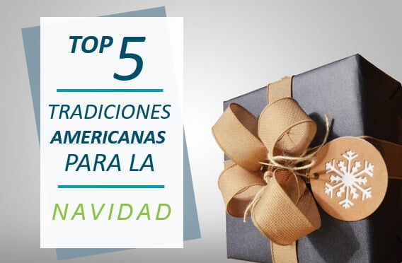 Regalo de Navidad envuelto con lazo representando las principales tradiciones americanas para la Navidad en Miami